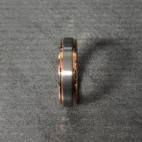 Personalized Men's Real Rose Gold Tungsten Promise Ring Pinky Promise Ring - Picture 3 of 7